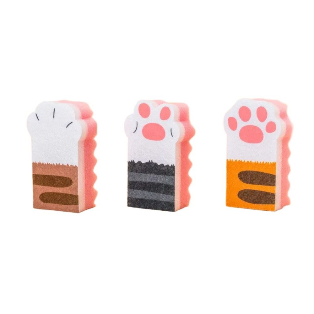 3pcs Thicker Cat Claw Cleaning Sponge Wiping Sponge Sponge Brush Dishwashing Sponge  Cleaning Tool
