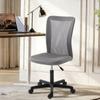 Computer Desk Chair, Mesh Office Chair with Adjustable Height and Swivel Wheels, Armless Study Chair, Grey