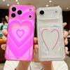 Love Hearts Pattern Clear Phone Case For iPhone 17 16 15 14 13 Pro Max 17 Pro Air 17e 16e 11 Shockproof TPU Soft Card Bag Cover