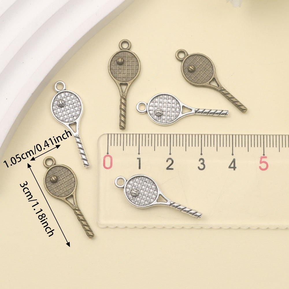 6/12/20 pezzi materiale lega racchetta da tennis ciondolo racchetta da tennis, ciondoli serie sportiva, accessori per braccialetti, collane, orecchini fai-da-te