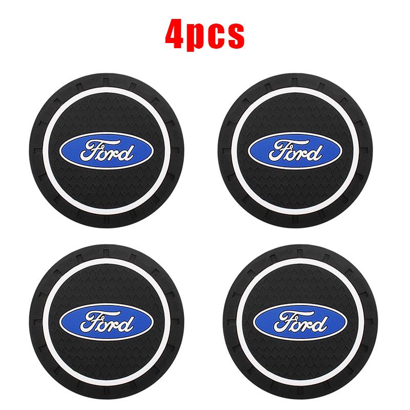 For Ford Focus Mondeo Fiesta ST Line Kugo Escape Fusion Car Coaster Anti-Slip Mats Water Cup Drink Pads Car Interior Accessories