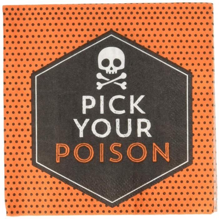 Creative Party Alege-ți șervețelele de Halloween din hârtie otravă (Pachet de 16)