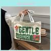 Large Capacity Stylish Canvas Tote Bag With Vibrant Letter Print Design For Everyday Use