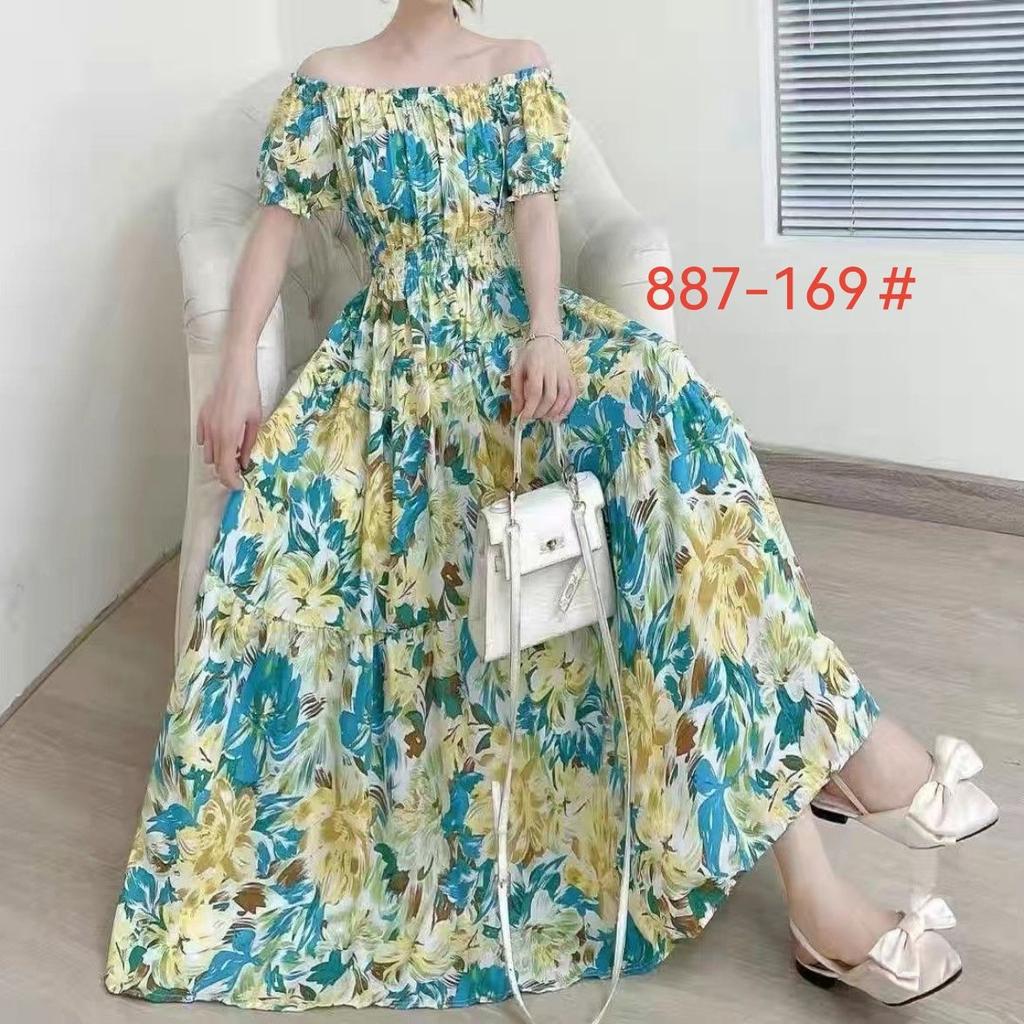 Seaside vacation beach dress cotton floral dress female shabahemi muslim