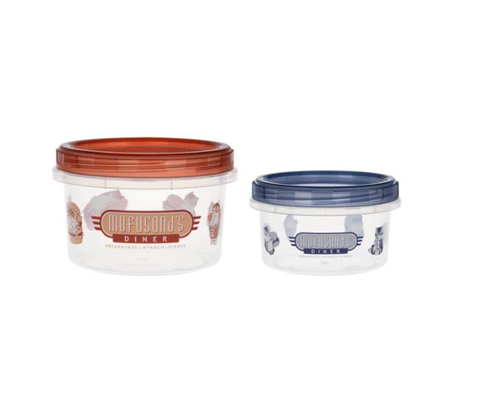 Mofusand Diner Round Container ( Large and Small ) Japan NEW