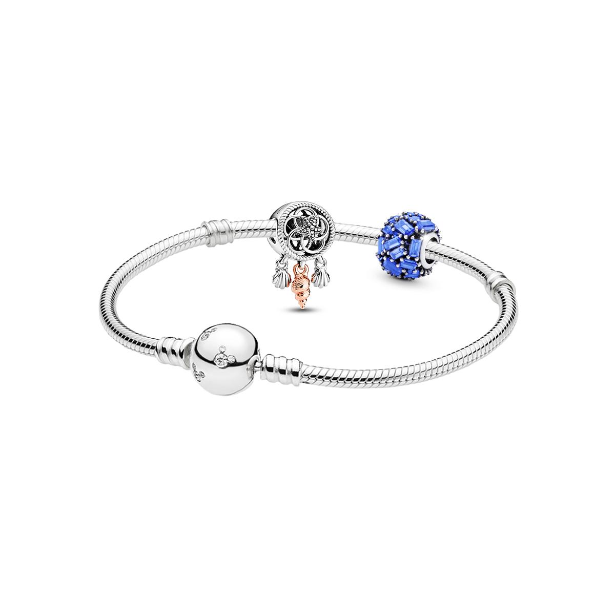 Pandora Shell Dreamcatcher 925 Silver Cubic Zirconia Glass Bracelet Women bracelet ZT24090901A 18