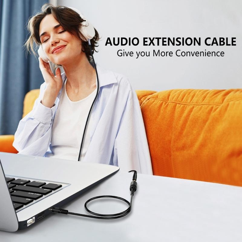 1/8inch Auxiliary Audios Plugs Extension Cable 3.5mm to 3.5mm Mono Male To Female Cable Easy Mount 80cm / 31.5inch Long