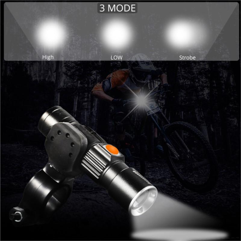 ZK30 3 v 1 8000 lumenů Světlo na kolo USB dobíjecí LED Vodotěsné Super jasné Zoomovací světlomet Zadní světlo MTB Světlo na kolo2
