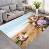 Vintage Beach Seashell Conch Oil Painting Print Area Rug Ocean Seaside Non‑Slip Rectangular Floor Mat Living Bedroom Home Decor Rug