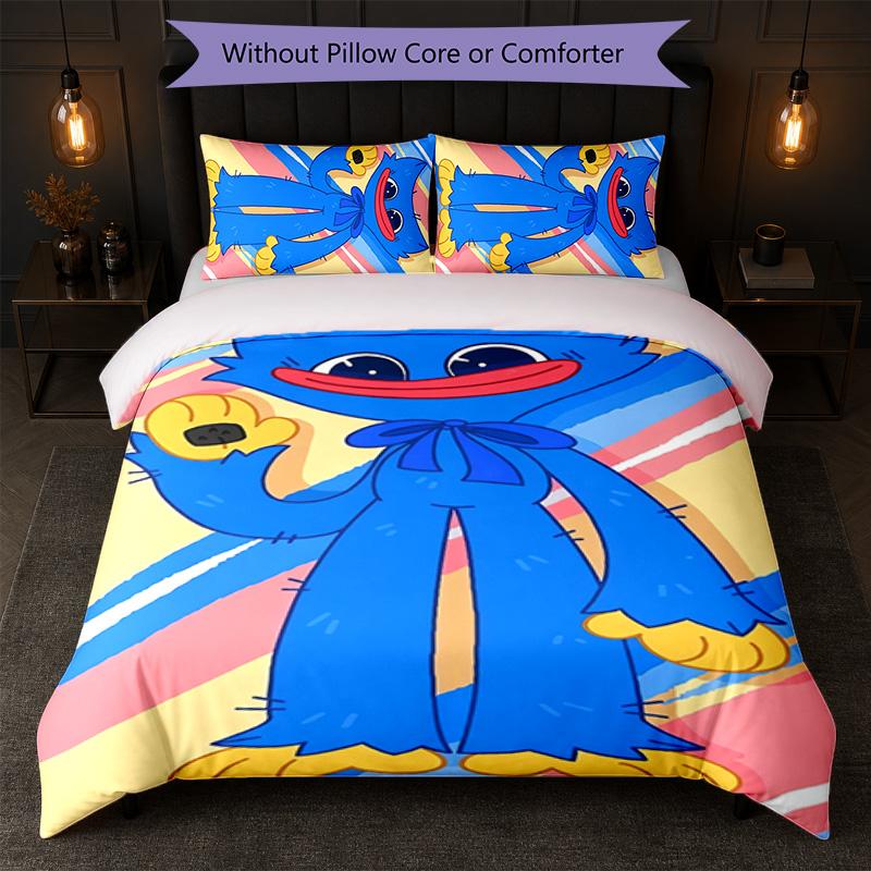 Poppy Playtime Print 3Pcs Duvet Cover Set 1 Duvet Cover and 2 Pillowcases Soft Bed Linen For Household Bedroom