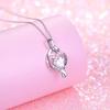 Twisted Infinity Heart Engraved Slogan Heart Cut Zircon Sister Gift Clavicle Necklace
