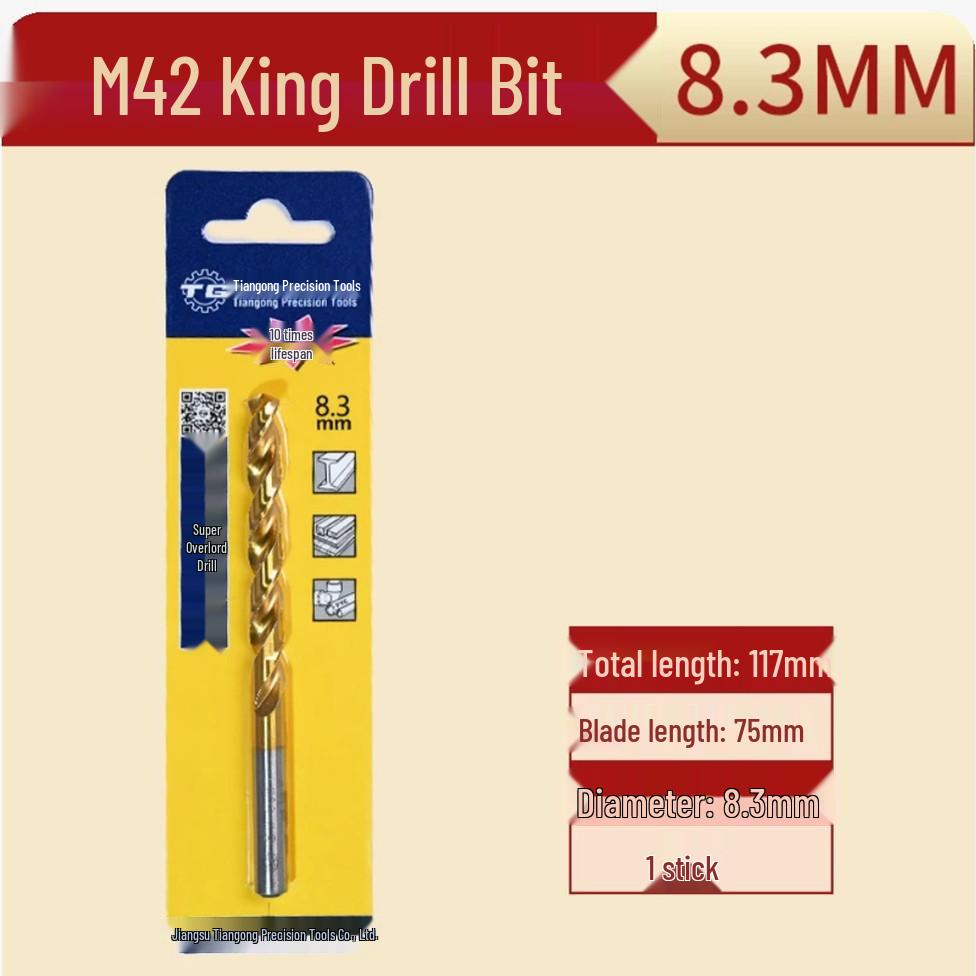 Tiangong M42 Overlord 8% Cobalt High-Speed Steel Twist Drill Bit for Stainless Steel