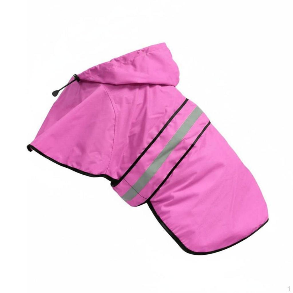 Dog Raincoat Leash Hole Design Hooded Rain Jacket Easy To Clean Reflective Pet Slicker for Rainy