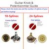 FLEOR 4pcs 2T2V Vintage LP Guitar Volume Tone Control Knobs 18-Splines with Aluminum Top Electric Guitar Parts