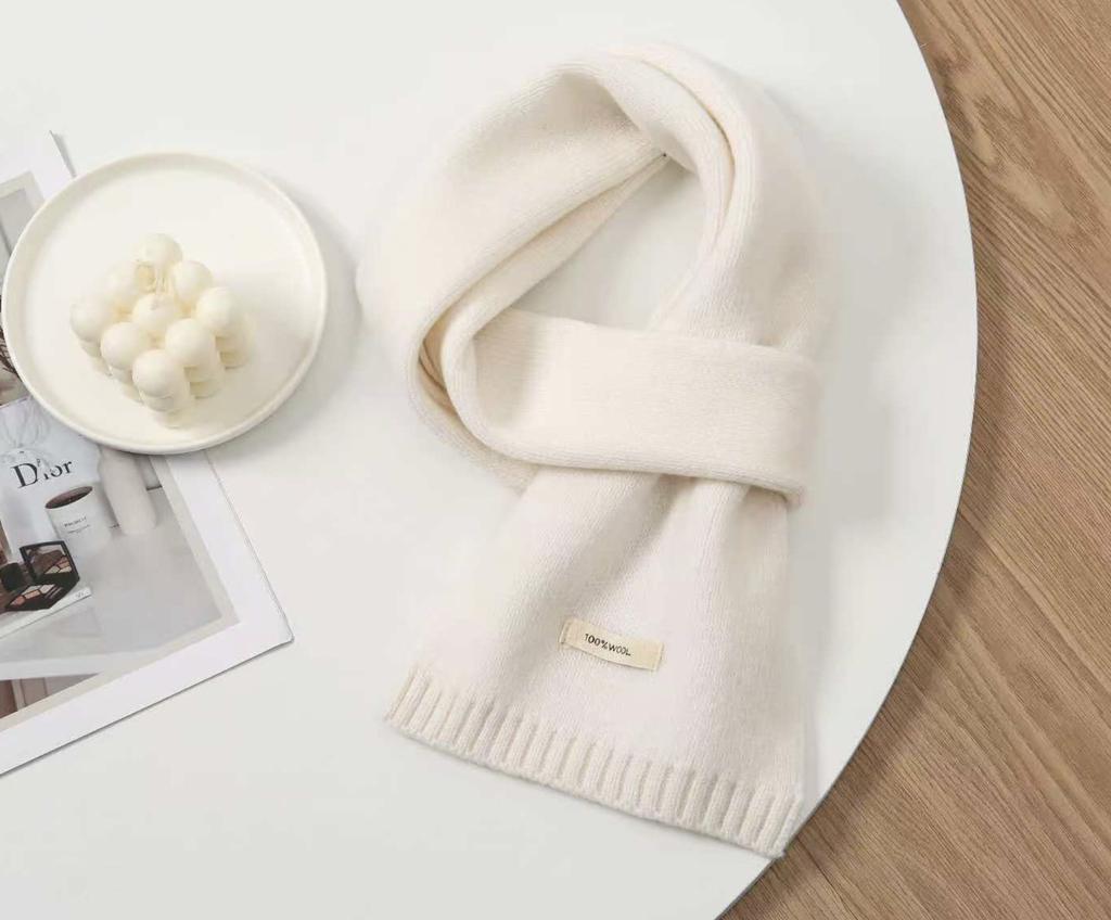 100% Australian Pure Wool Knitted Scarf For Women Men Autumn Winter Cashmere Couple Style Versatile Warm Neck Warmer Scarf