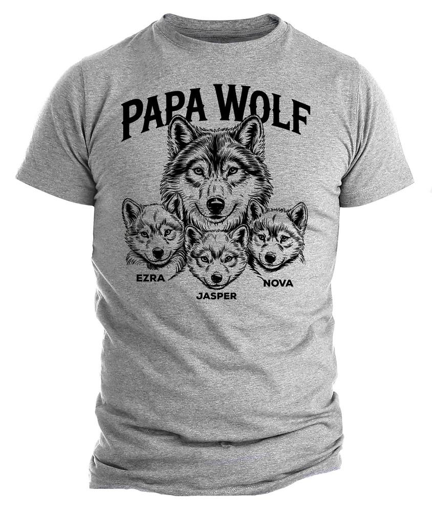 

Футболка Папа-волк – Персонализированная футболка для папы или дедушки из волчьей стаи с детьми 3XL