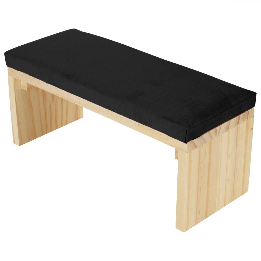 Nail Art Hand Pillow Mat Soft PU Leather Wooden Stand Arm Rest Cushion for Nail Salon