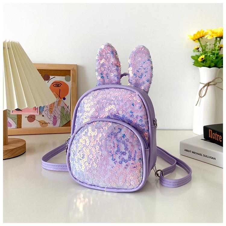Adorable Pu Kids Backpack With Sequins Fashionable Princess School Bag For Girls