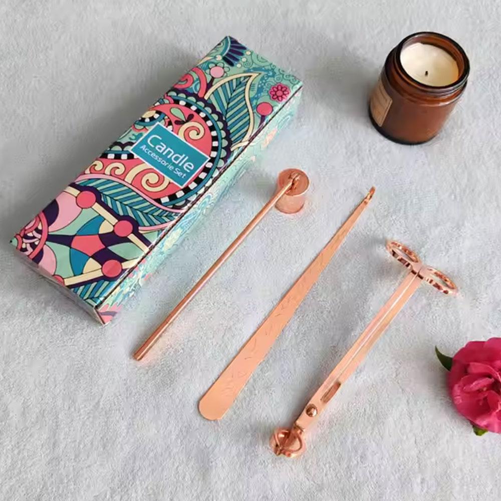 Wick Trimmer Candle Snuffer Candle Wick Dipper Hook 3-1 DIY Candle Care Kit with Gift Box Candle Accessories Birthday Gifts