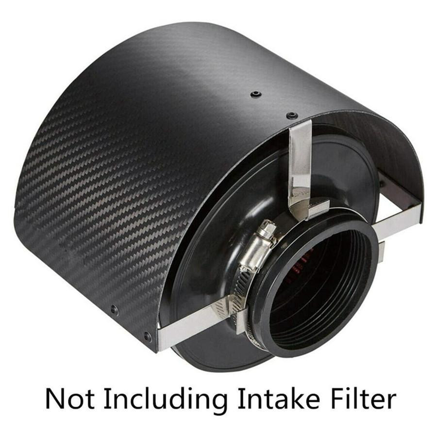 Carbon Fiber Style Car Cold Air Intake Filter Cover Heat Shield For 2.5" TO 5.5