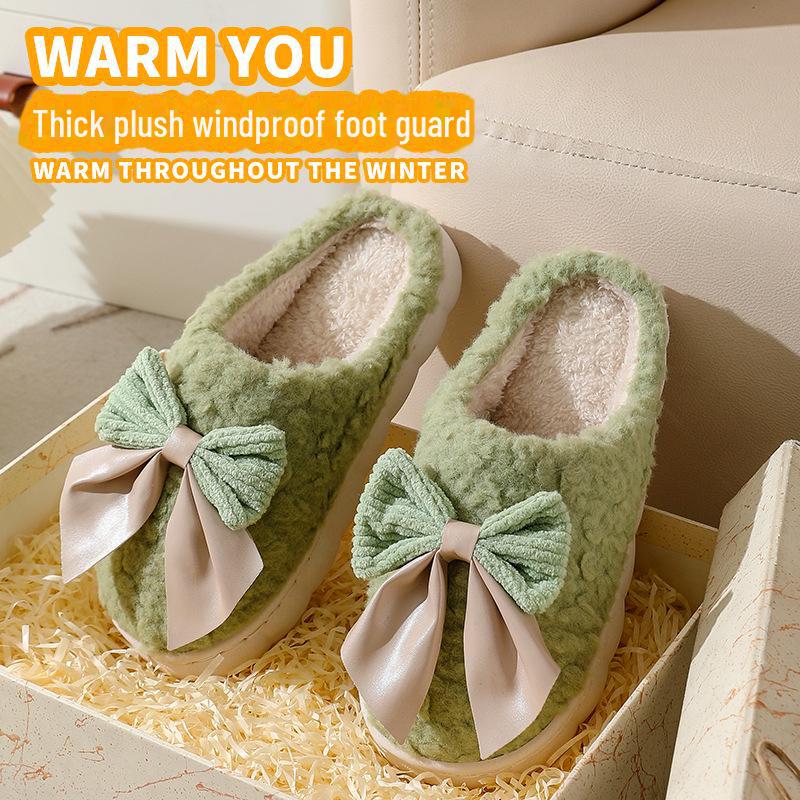 Winter Fur-Slippers: Women's & Men's Cozy Cotton, Velvet-Lined, Thick Sole for Indoor Warmth