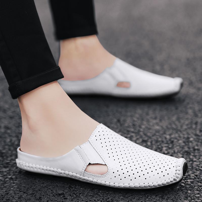 Men's Leather Hollow Loafers Casual Shoes
