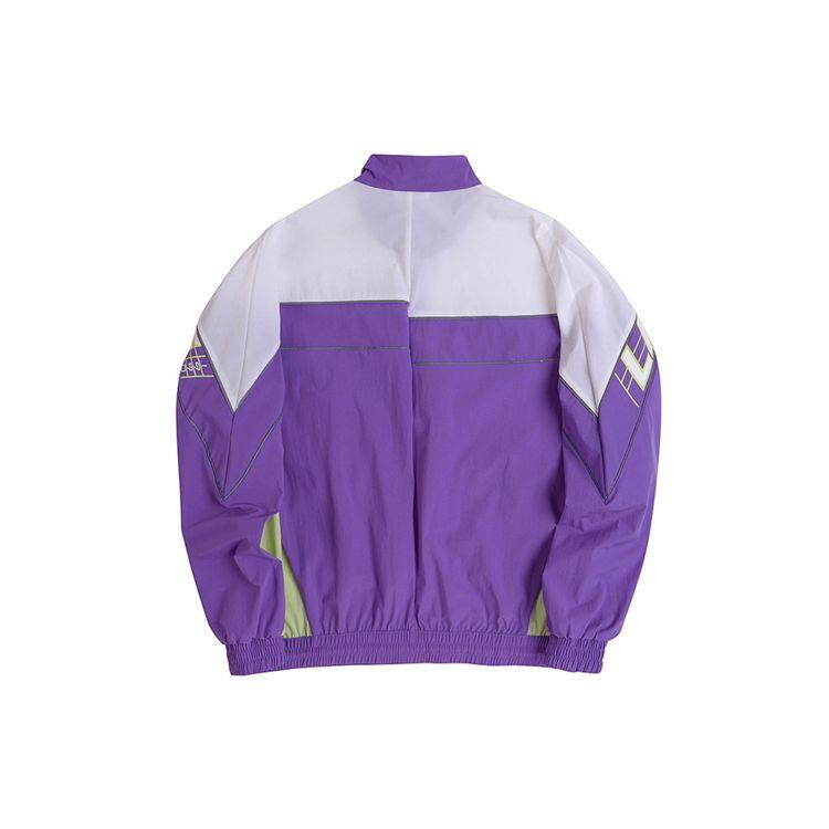 Li Ning Sports Fashion Series Color Block Half-Zip Loose Stand Collar Jacket Men Jacket White Purple AFDQ189-1