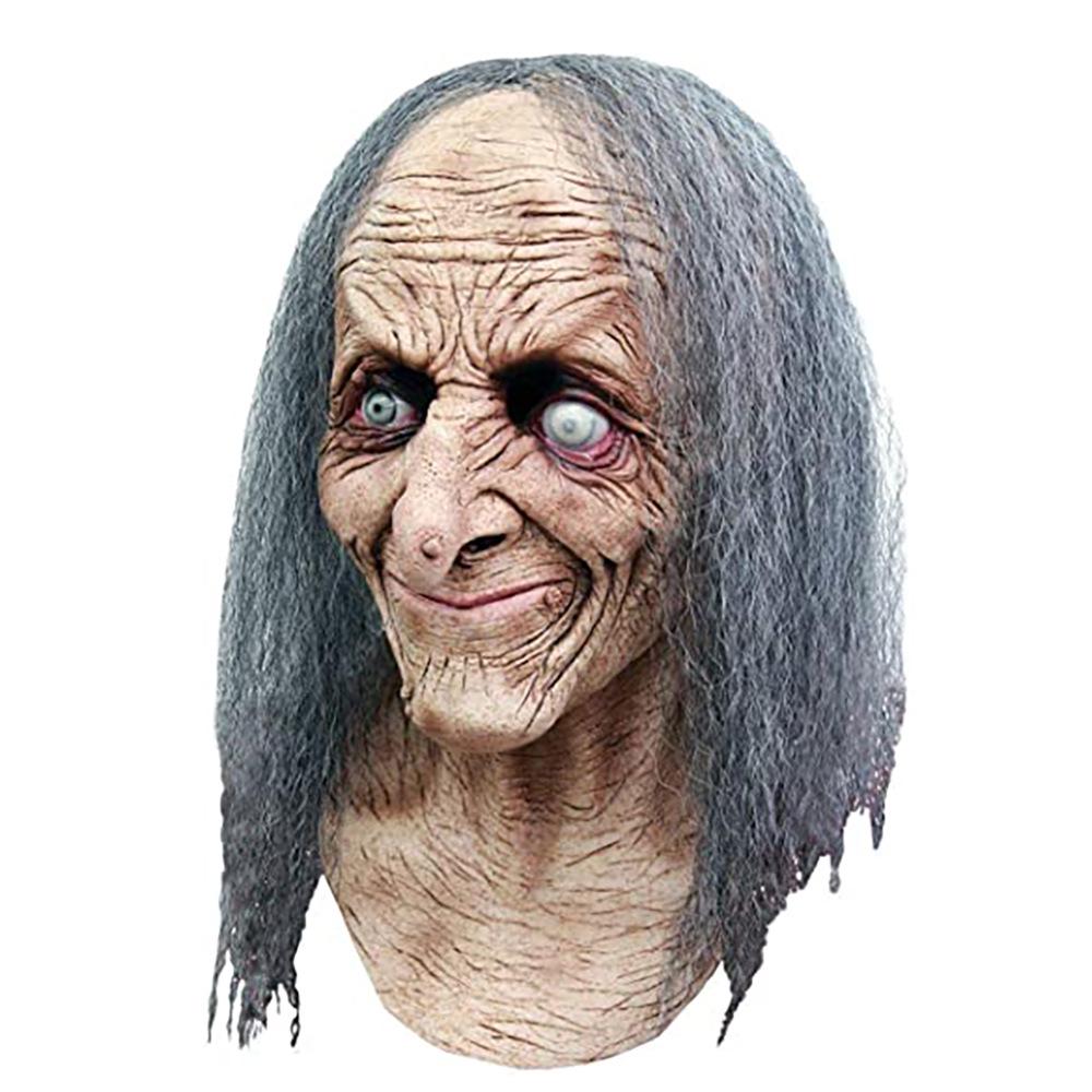 Biedējoša raganas lateksa maska Hallowēna maskarādei