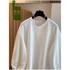 Women S Plus Size White Lace Splicing Long Sleeve T Shirt Loose Round Neck Top