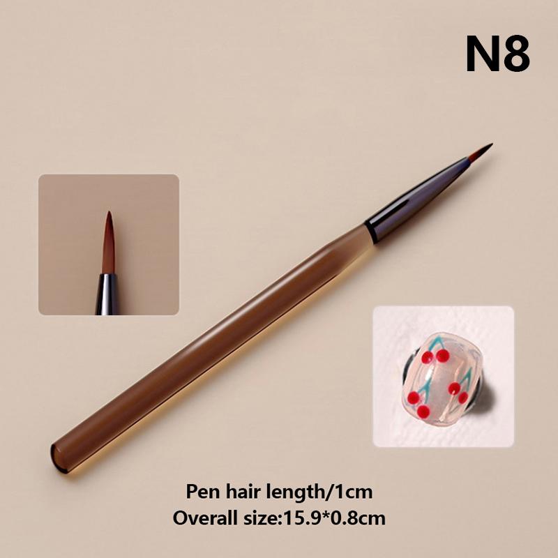 

Прозрачная коричневая акриловая кисточка для ногтей Кисть для рисования УФ-гелем Кисть для рисования линий на ногтях Кисти для рисования градиентов Инструменты для маникюра и дизайна ногтей 8