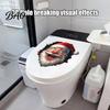 Waterproof Bathroom Wall Stickers Funny Santa Toilet Sticker, Christmas Lid Decal, Self-Adhesive, 3D Holiday Hole PVC Sticker for Tank Interior Decor