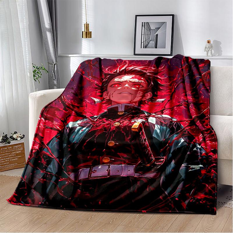 30 Style Demon S-Slayer Cartoon  Kamado Nezuko Anime Blanket,Soft Throw Blanket for Home Bedroom Bed Sofa Travel Office Kids