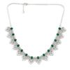 Ensemble de colliers de créateur Estele plaqué rhodium CZ Green Glory Green Stones pour femmes