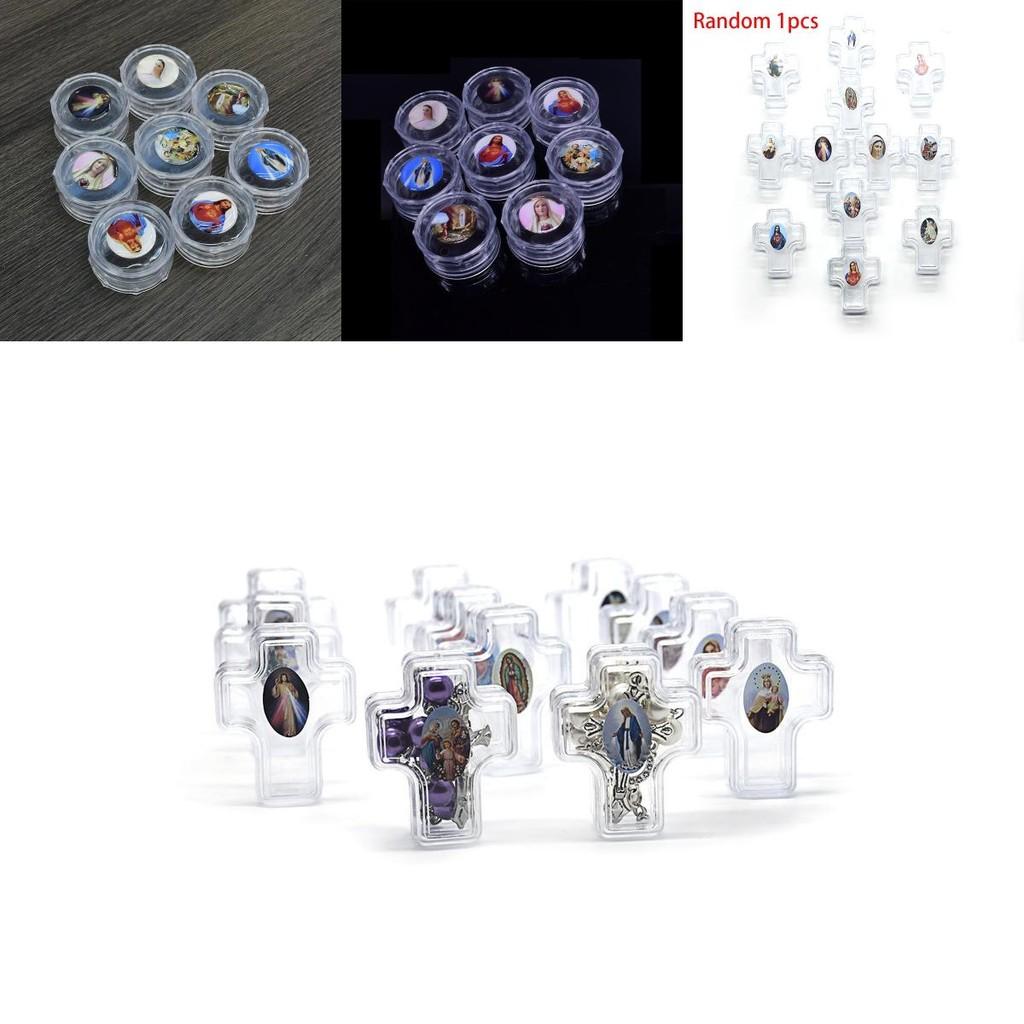 Strapazierfähige Rosenkranzdose aus Kunststoff mit einzigartigem Zufallsbild für Tauf- und Hochzeitsgeschenke