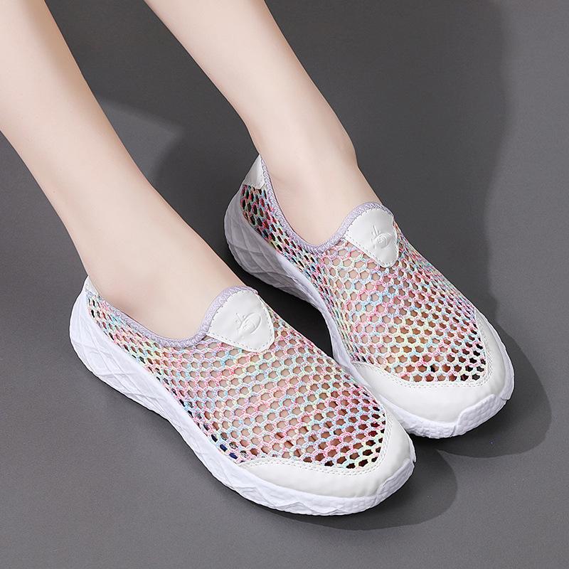 Freizeitschuhe für Damen Frühling und Sommer Netzschuhe Netzschuhe Leicht und Bequem Hohle Einzelne Netzschuhe