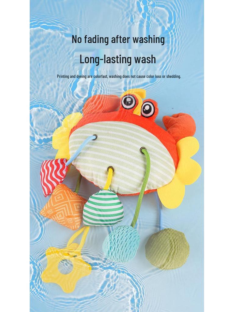Crab Pull-String Stroller Mobile: Newborn Baby Soothing Rattle Toy