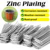 50Pcs U-type Garden Staples Heavy-duty Fence Stake Sod Pins Galvanized Landscape Stakes Spike for Holding Weed Barrier Ground Cover