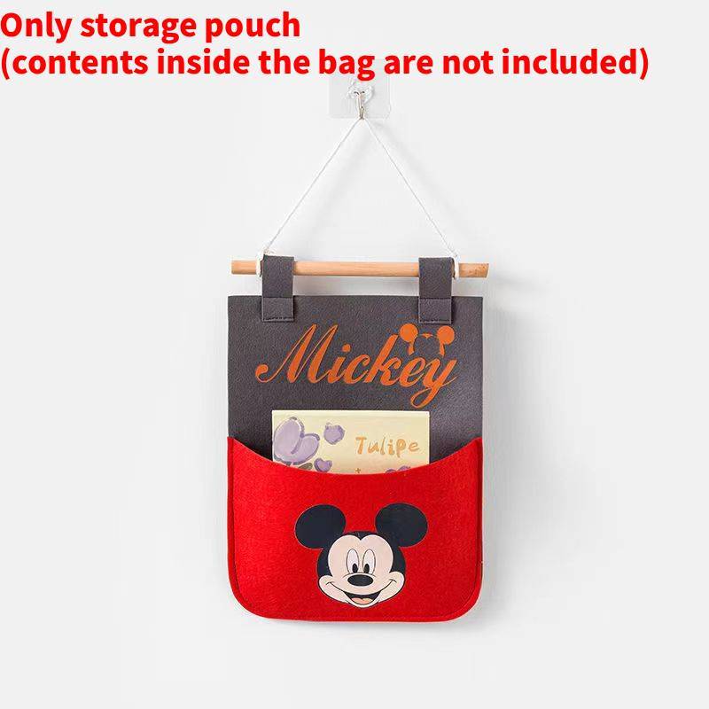 Mickey Mouse Felt Wall Organizer With Multiple Pockets For Kids Room Storage