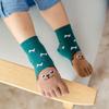 Kinder Zehensocken Süßes Cartoon-Tier Hund Katze Knöchel Socken mit Fünf Zehen für Mädchen und Jungen Hohe Qualität Metallmaterial Klare Gravur Schnelle Lieferung