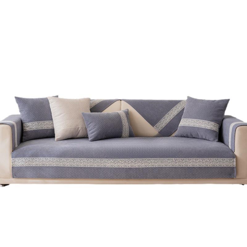 Chenille Sofa Cushion Non-Slip Mat Four Seasons Universal Full Cover Cloth Sofa Cover Cream Soft Comfortable 70*70cm