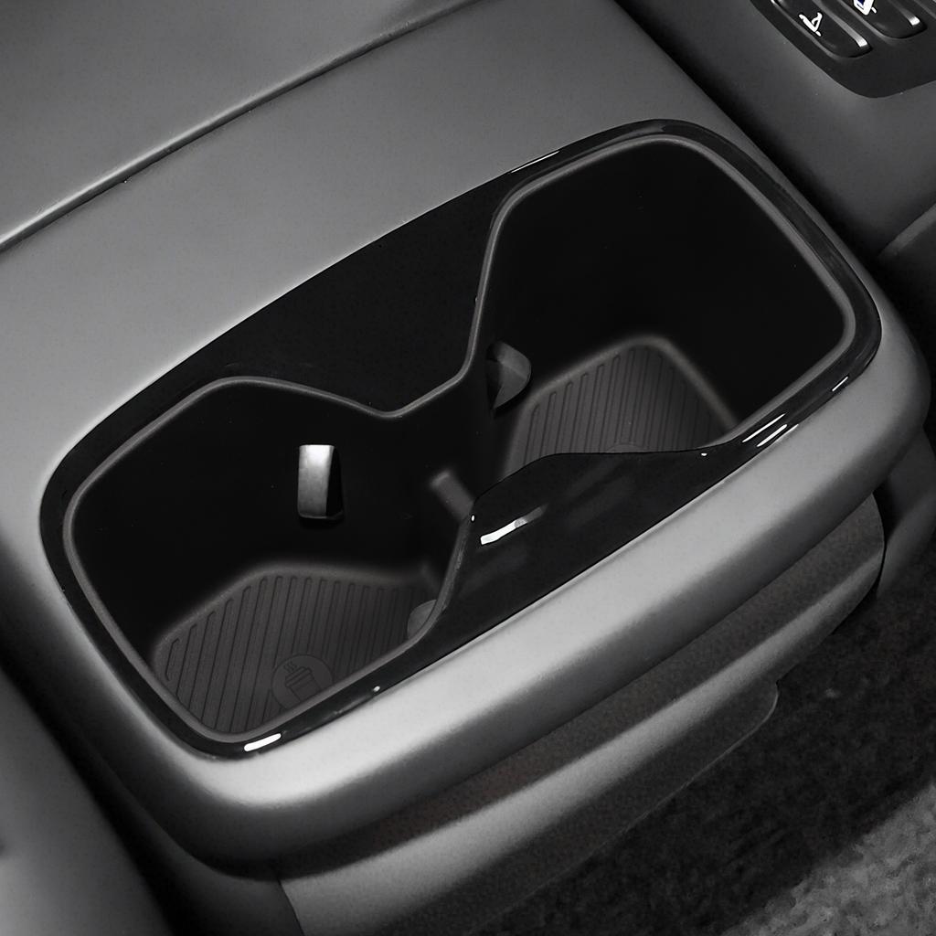 Für Kia EV9 2025 2025 TPE Armlehne Hinten Getränkehalter Aufbewahrungsbox Tablett Organizer Auto Innenzubehör Schwarz