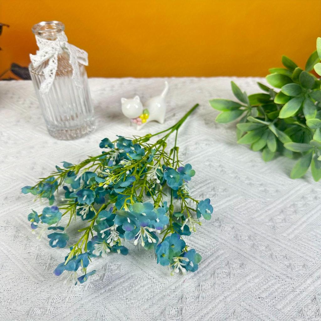 1Pc Fresh Pastoral Style Simulation 5-pronged Wintersweet Baby's Breath Bunch of Flowers