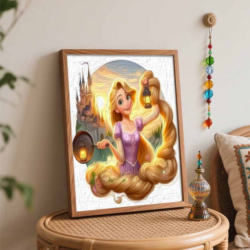 Disney Rapunzel oil painting art painting kit handmade diy gift home decoration wall decor princess character design for craft project