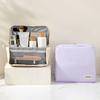 Standing Travel Makeup Bag for Women with Compartments Skincare Brush Organizer Pouches Makeup Organizer Portable Toiletry Bag