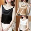 Summer Silk Women Blouses Shirt Woman Satin Blouse Tops Women Satin Lace Embroidery Blouse Top Woman V-neck Printing Shirts Tops