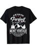 Climbing Mount Ventoux French Cycling Graphic T-Shirt - Black with Mountain & French Text Design