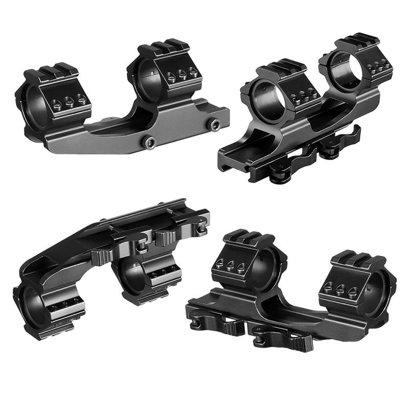Supporto Per Cannocchiale Picatinny 30mm In Un Pezzo - QD Con Livella A Bolla - Anelli Doppi