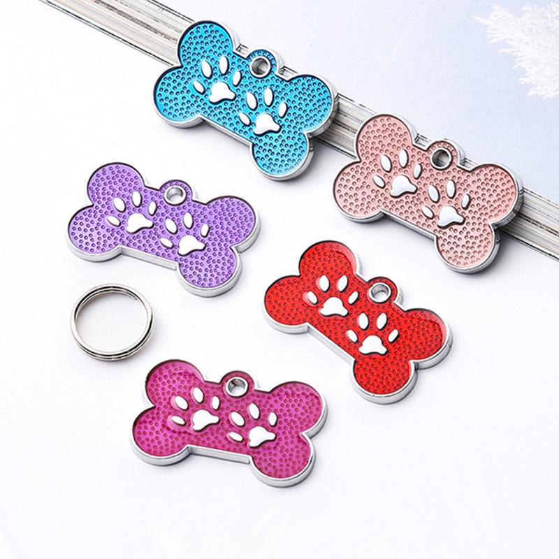 Dog Bone ID Tag-Solid Zinc Alloy Pet Name Plate with Laser Engraving Durable Anti-Lost Identity Charm for Dogs & Cats