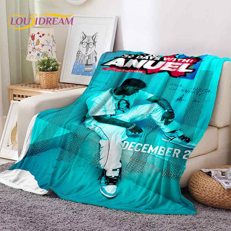 3D Free Anuel AA Rapper Hip Hop Singer Soft Flannel Blankets,Throw Blanket Comfortable Blanket for Picnic Beds Sofa Home Bedroom