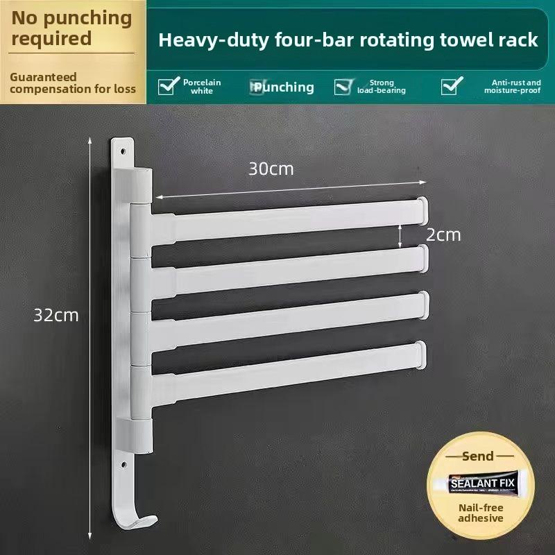 Handdoekhouder, draaibare handdoekstang 5-arm